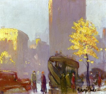 5番街 ニューヨーク ジョージ・ラックス 都市景観 ストリートシーン 秋の都市 Oil Paintings
